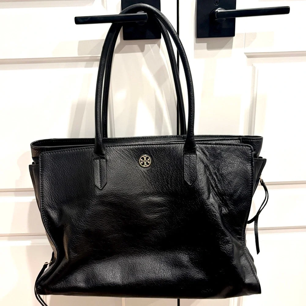 TORY BURCH Large Pebble Grain Leather Tote Bag - Picture 1 of 14